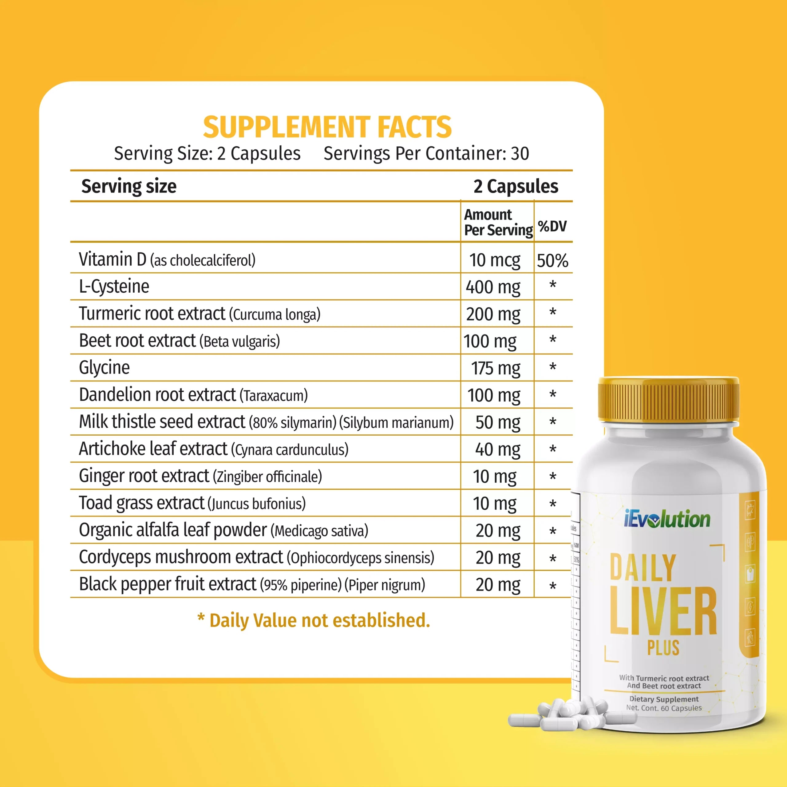 Daily Liver Plus - Liver Detox, Cleanse, Healthy Liver - 60 capsules.